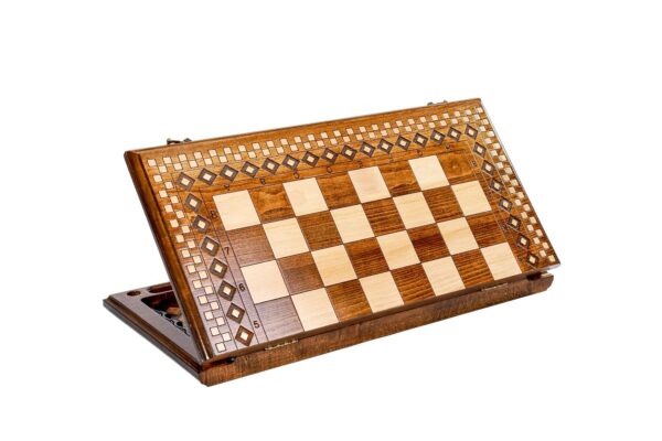 Chess-Backgammon Carpet Klasisks luksusa šaha galds un krēsli